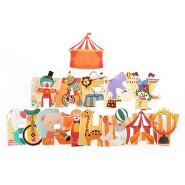 37Pcs Happy Birthday Balloon Set Circus Theme Animal Shape Ballon Set Children Birthday Party Indoor