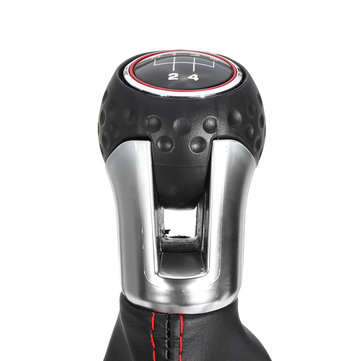 Leather Shifter Gear Shift Knob With Boot Cover 5 Speed Handle For VW Golf Mk7 GTI 2013-2017
