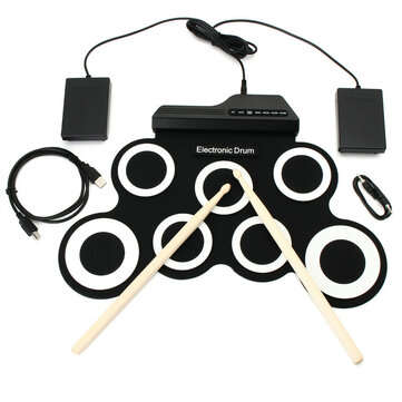 Digital Portable Roll Up Electronic Drum Kits Pad with Pedal Drum Sticks