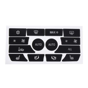 Black Plastic Dash Climate Control Panel Buttons Repair Car Decals Kit For BMW 5 Series