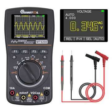 MUSTOOL MT8208 Intelligent Graphical Digital Oscilloscope Multimeter 2 in 1 With 2.4 Inches Color Sc