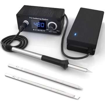 HANDSKIT T12 Soldering Station DC 19V-24V 72W Temperature Controller Digital Electronic Soldering St