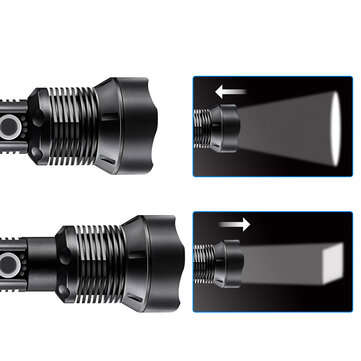 XANES XHP70.2 9000LM Zoomable LED Flashlight Kit with 2x 26650 Li-ion Battery USB Rechargeable Super
