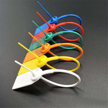 100Pcs Plastic Seal Security Tags Numbered Pull Ties Padlock Tamper-proof Buckle ... (COLOR.: WHITE)