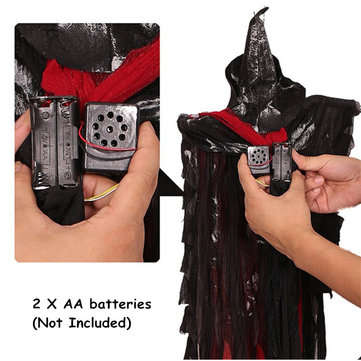 Halloween Hanging Ghost Witch Voice Red Light Eyes Party Decoration Toys Supplies