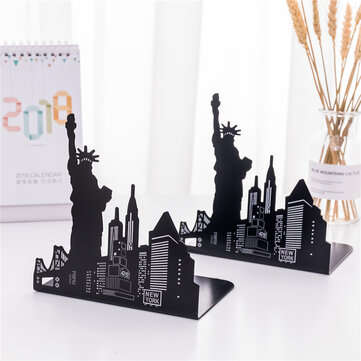 Mingqiang Metal Book Stand Eiffel towe Ferris Wheel Statue of Liberty Shape Bookends... (TYPE: 1339)