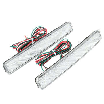 Rear 24 LED Bumper Reflector Taillights Brake Run Driving Reverse Turn Light Red F... (COLOR: CLEAR)