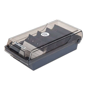 JIELISI 867 4 Divider Board Business Card Box Large Capacity File Index Card Storage Box Office Stor