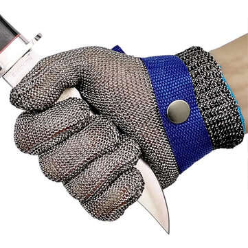 Cut-proof Resistant Gloves Stainless Steel Wire Mesh Gloves for Carpentry Butcher Tai... (SIZE: 2XL)