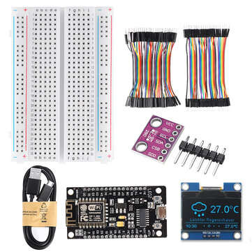 AOQDQDQD WiFi Weather Station Kit 5V BME280 Temperature Humidity Atmospheric Pressure Sensor + 0.9