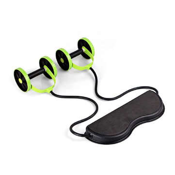Double Ab Roller Abdominal Trainer Multifunctional Core Puller Roller Slimming Muscle Fitness Exerci