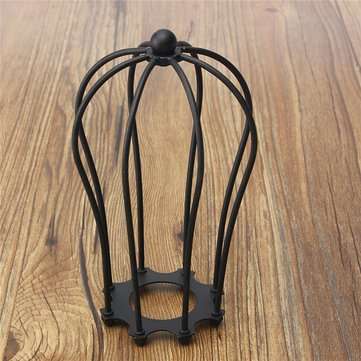 185MM DIY Vintage Pendant Trouble Light Bulb Guard Wire Cage Ceiling Hanging Lamp... (COLOR.: BLACK)