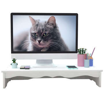 PVC Monitor LED LCD Computer Stand Moisture Proof Riser Desktop Holder File Storage Drawer Monitor H