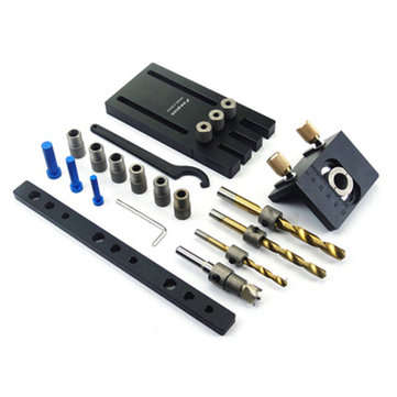 Dowelling Jig Set Aluminium Alloy 3 In 1 Woodworking Dowel Drilling Position Jig Drilling Guide Kit