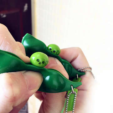 Extrusion Bean Toy Mini Squishy Soft Toys Pendants Anti Stress Ball Squeeze Gadgets Phone Strap