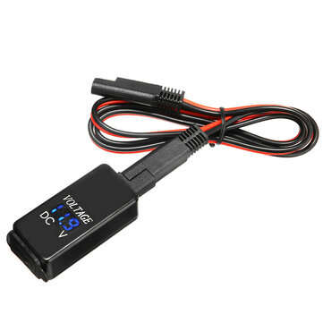 Motorcycle SAE to USB Cable Adaptor Dual USB Cell Phone Charger Voltmeter HI