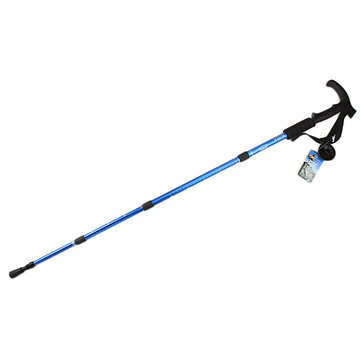 Outdoor Adjustable Trekking Pole 4 Sections Walking Stick Crutch Camping Climbing Alpenstock Cane