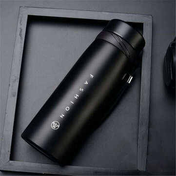 650/900ml Stainless Steel Vacuum Flask Water Bottle Thermo Coffee Trave... (SIZE: M | COLOR.: BLACK)