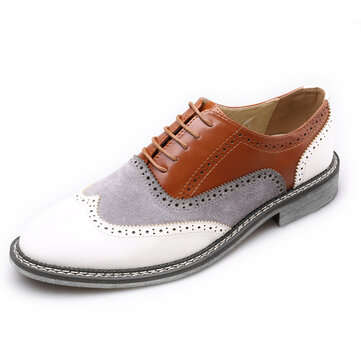 Men Brogue Colorblock Oxfords Lace Up Business Casual Formal S... (size: 10.5 | Color: Mixingcolors)
