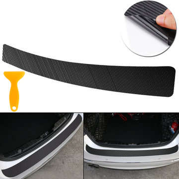 Carbon Fiber Sticker Vinyl Decal Car Tail Trunk Sill Plate Bumper Guard Protector Cover Trim