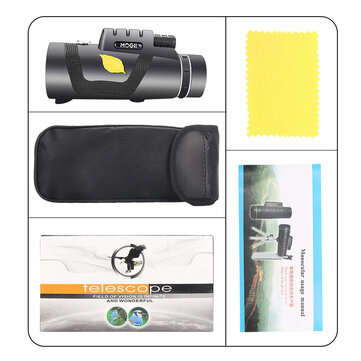 Moge 12x50 Powerful Monocular Telescope 20mm Ocular FMC Film HD Professional Night Vision with Tripo