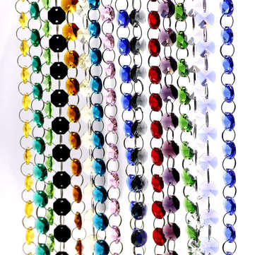 100Pcs 14mm Crystal Glass Octagon Loose Beads Multicolour Chandelier Home DIY Decor Handmade Craft