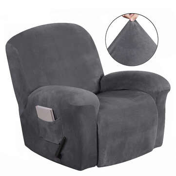 Recliner Cover Non Slip Stretch Suede Couch Armchair Chair Covers Protector (COLOR.: GREY)