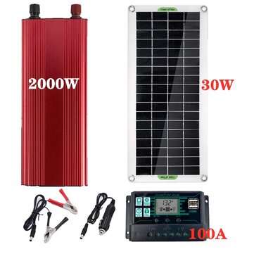 LEORY 18V 30W Solar Panel 12V 220V Solar Power System Battery Charger 2000W Inverte... (TYPE: TYPEE)