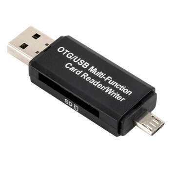 2 in 1 OTG/USB 2.0 Multifunction Card Reader Writer High-speed SD Micro-SD Card Reader for PC Androi