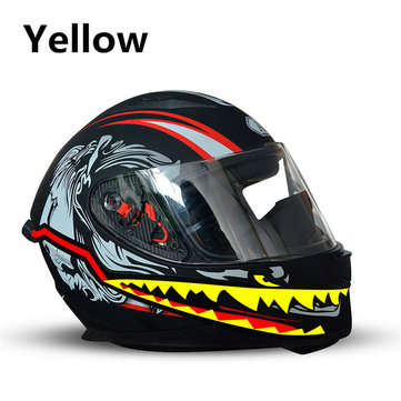 Waterproof Motorcycle Helmet Shark Mouth Light Strip LED Night Signal Lights Lum... (COLOR.: YELLOW)