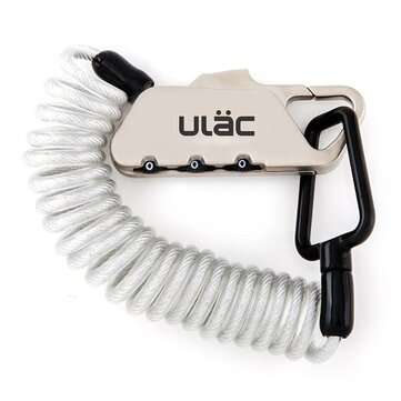 ULAC K2S Bicycle Combo Lock 1.2M Extended Spiral Cable 3 Digits Combination Reset... (COLOR: SILVER)