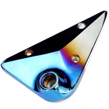 Pair Universal F1 Style Car Side Mirror Carbon Fiber Look Metal Bracket Cover with Blue Mirror Set