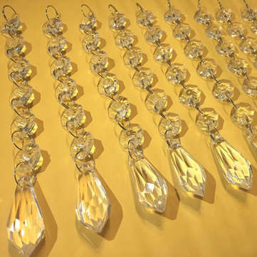 30PCS Acrylic Crystal Beads Chain Chandelier Pendant Light Garland Hanging Wedding Home Party