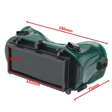 Industrial Welding Goggles Head Clamshell Protection Glasses Mask Green Square
