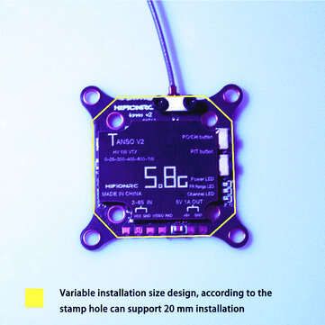 HIFION RC TANSO V2 Racing 5.8GHz VTX 40CH 0/25/200/400/800/1000mW Switchable FPV Transmitter VTX ant
