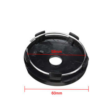 4pcs Black ABS Carbon Fiber 60mm/58mm Universal Car Wheel Center Cap Cover