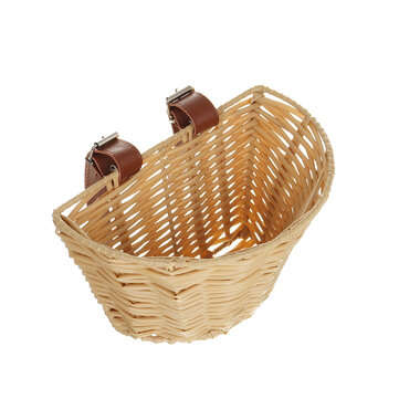 Vintage Rattan Wicker Children Bike Basket Bicycle Front Storage Hampers Outdoor Cycling