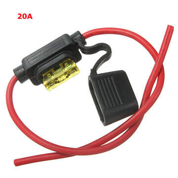Car Fuse Holder Socket Blade Type In Line 6-32V with 10/15/20/30A Replacement Fuse... (CURRENT: 20A)