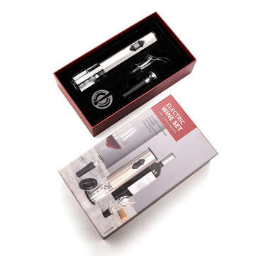 Electric Vino Bottle Opener Set Stainless Steel Automatic Corkscrew Opener Puller Kit With Foil Cutt