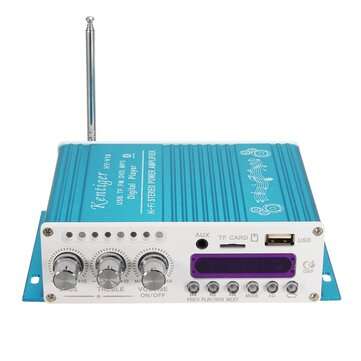 Kentiger HY-V10 Mini bluetooth Hi-Fi Stereo Amplifier Bass Booster MP4 12V for ... (COLOR.: BLUE)
