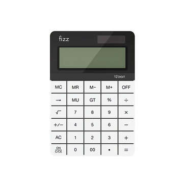 [XM ]Fizz FZ66806 Calculator Double Power Desk Calculator 12 Digit Large Display P... (COLOR: WHITE)