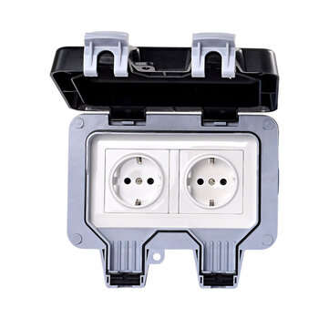 Outdoor Wall Single Double Socket Waterproof Box Dustproof Plug Socket Box 250V (TYPE: B)