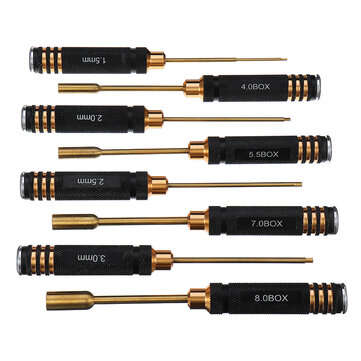 Yunzhong 16Pcs Hex Phillips Screw Nut Flat Screwdriver Tools Set with Bag for RC Helicopter