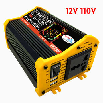 1800W Peak Car Power Inverter 12V-220V/110V Voltage Converter with LCD Displa... (VOLTAGE: 12V-110V)