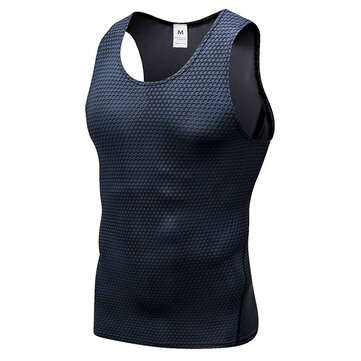 YUERLIAN Mens Workout T Shirt Sport Vest Men Sleeveless Shirt Gym Tank T... (SIZE: L | COLOR: BLACK)