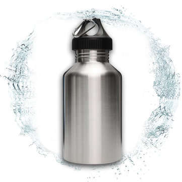 2L Large Stainless Steel Water Bottle Sports Exercise Drinking Kettle With Carrier Bag Holder