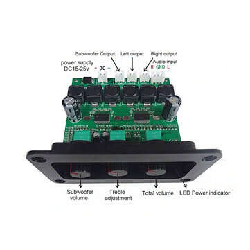 30Wx2 + 60W 2.1 Channel Subwoofer Amplifier Board High Fidelity Digital Audio Amplifiers With Panel