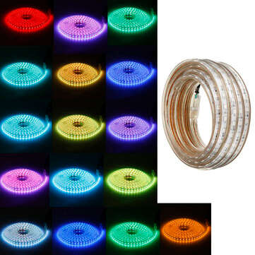 2/4/6/8/10/15m 220V LED Light Strip RGB with EU Plug Remote Control Waterproof Gard... (LENGTH: 10M)