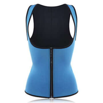 Women Front Zip Sports Trainer Cincher Corset Waist Shapewear Vest Plus ... (SIZE: S | COLOR3: BLUE)