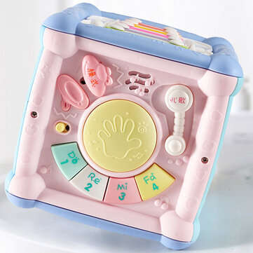 Baby Multifunctional Hexahedron Toys Piano Drum Puzzle Early Educational Music Toys